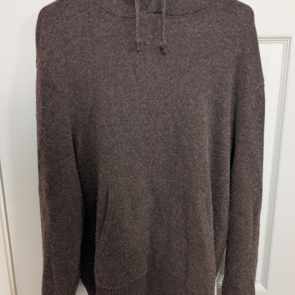 Everlane Brown Knit Hoodie Cardigan